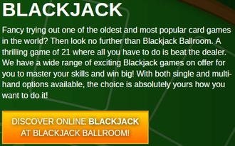 Play blackjack and other table games at Blackjack Ballroom