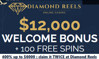 Diamond Reels Casino 400% welcome bonuses