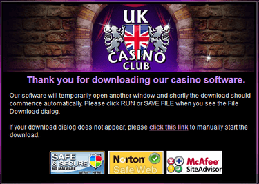 Downloading UK Casino Club software