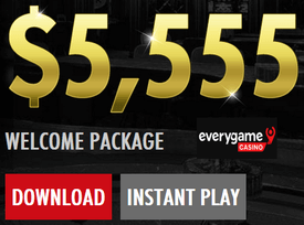 Everygame Casino Sign-up goodies and new member freebies