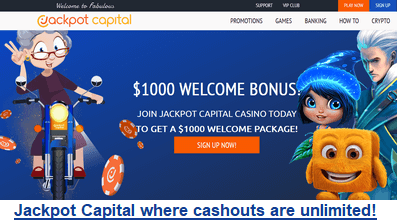 Jackpot Capital Casino unlimited cashouts