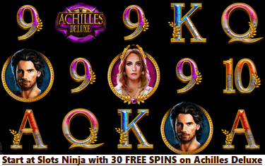 Slots Ninja Casino, no deposit spins on Achilles Deluxe