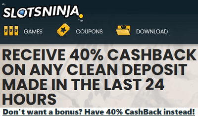 Slots Ninja online casino cashback bonus