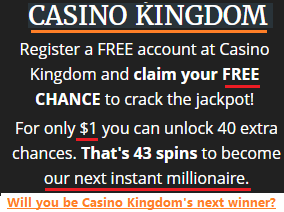 Casino Kingdom free millionaire jackpot chance