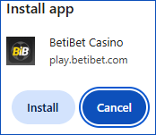 BetiBet Casino install download app