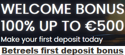 Betreels Casino first deposit bonus