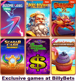BillyBets Casino exclusive, proprietary games