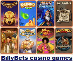 BillyBets casino games