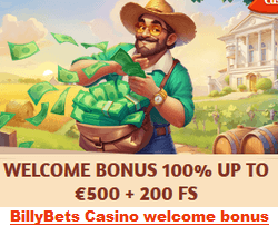 BillyBets Casino welcome bonus