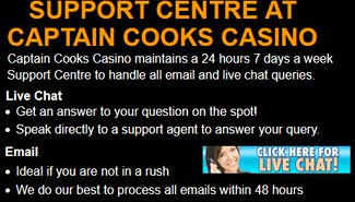 Captain Cooks Casino customer support