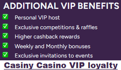 Casiny Casino VIP loyalty program