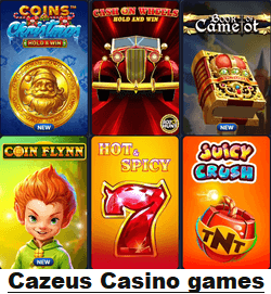 Cazeus Casino games