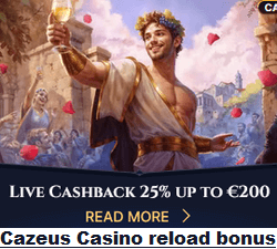 Cazeus reload bonus