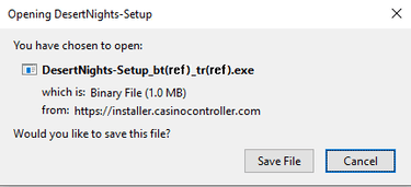 Downloading Desert Nights Casino's software