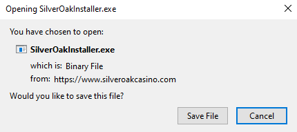 Downloading Silver Oak Casino software