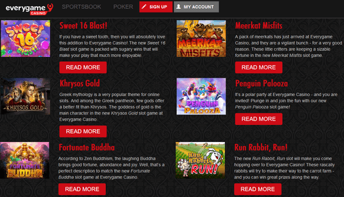 Slots and Table Games at Everygame Casino Slots and Table Games at Everygame Casino
