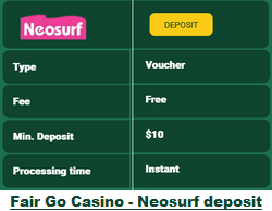 Fair Go Casino, Neosurf deposit