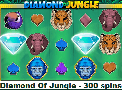 300 spins on Diamond Of Jungle slot at Golden Star Casino