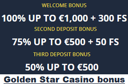 Golden Star Casino welcome bonus