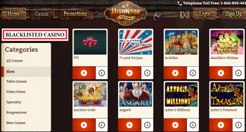 High Noon casino games, blacklisted