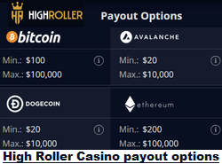 High Roller Casino payout options