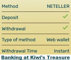 Kiwi's Treasure Casino banking
