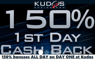 Welcome bonuses at Kudos Casino