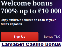 Lamabet Casino welcome bonus