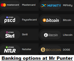 MrPunter Casino banking optons