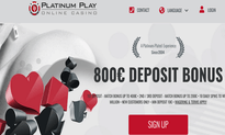 Platinum Play Casino website