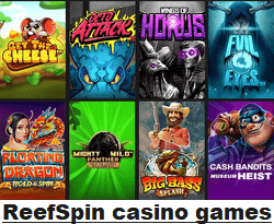 ReefSpins casino games
