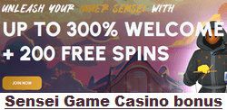 Sensei Game Casino bonus