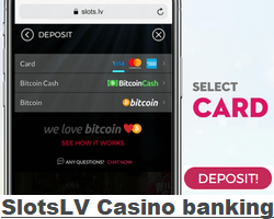 SlotsLV Casino banking methods