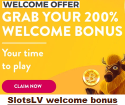 SlotsLV Casino's welcome bonus