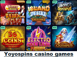 Yoyospins casino games
